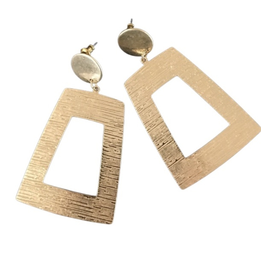 YaYa & Co. Gold Tone Geometric Statement Earrings
